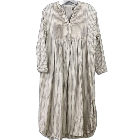 LL Bean Nightgown Women’s MP Pintuck Petite Dobby Flannel Cottagecore - Picture 1 of 10